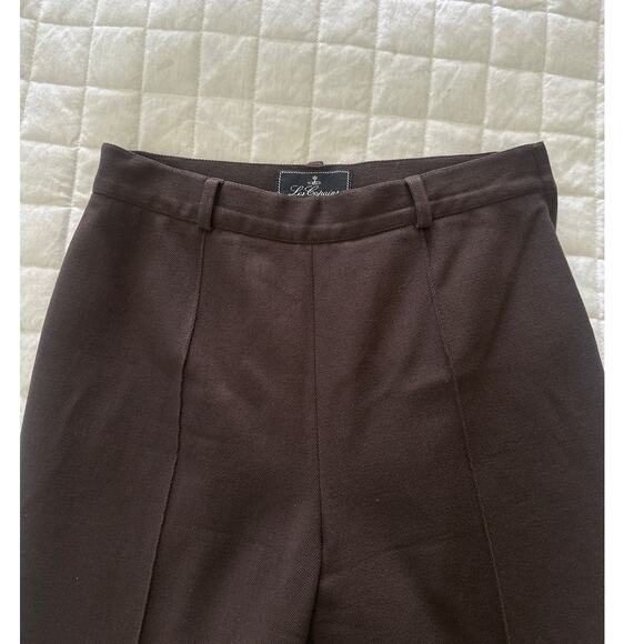 LES COPAINS Womens Trousers Brown High Waisted Wool Blend Straight Leg 44 US 8 - Picture 2 of 11